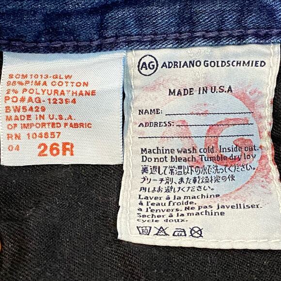 AG Adriano Goldschmied Jeans The Angel Skinny Pima Cotton Denim Blue Womens 26R - Picture 7 of 8